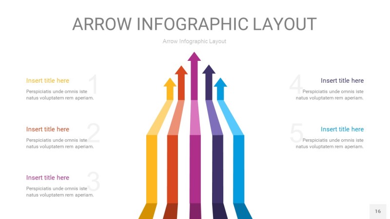 彩色箭头PPT信息图表16