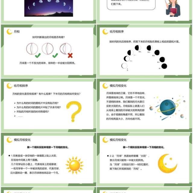 教科版六年级科学下册月相变化课件PPT模板 教科版六年级科学下册月相变化课件PPT模板