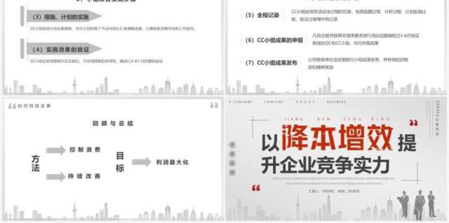 灰色简约商务风以降本增效提升企业竞争力PPT模板 灰色简约商务风以降本增效提升企业竞争力PPT模板