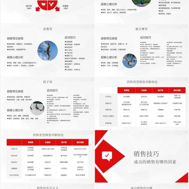红色销售技巧客户的类型分析PPT模板