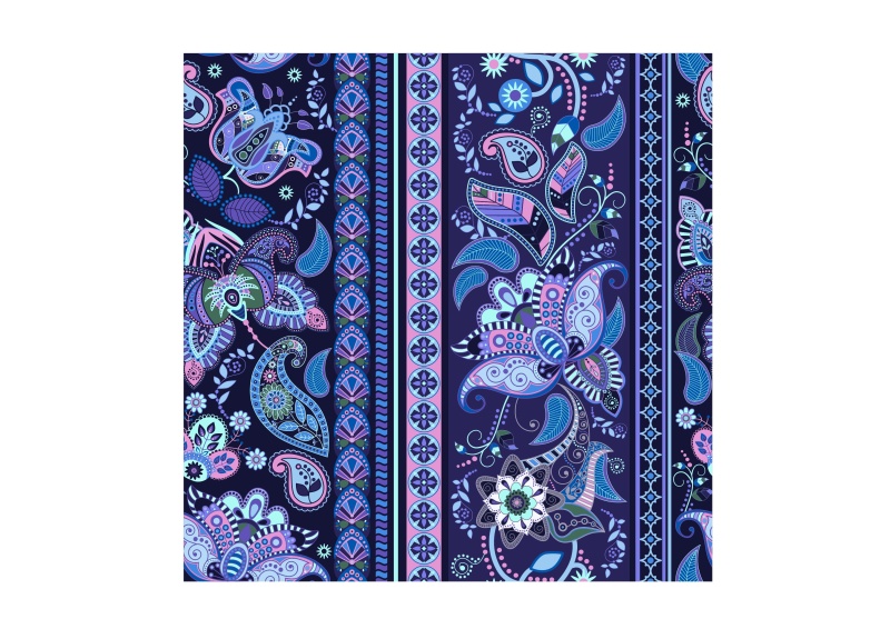 无缝佩斯利图案和黄瓜饰品25