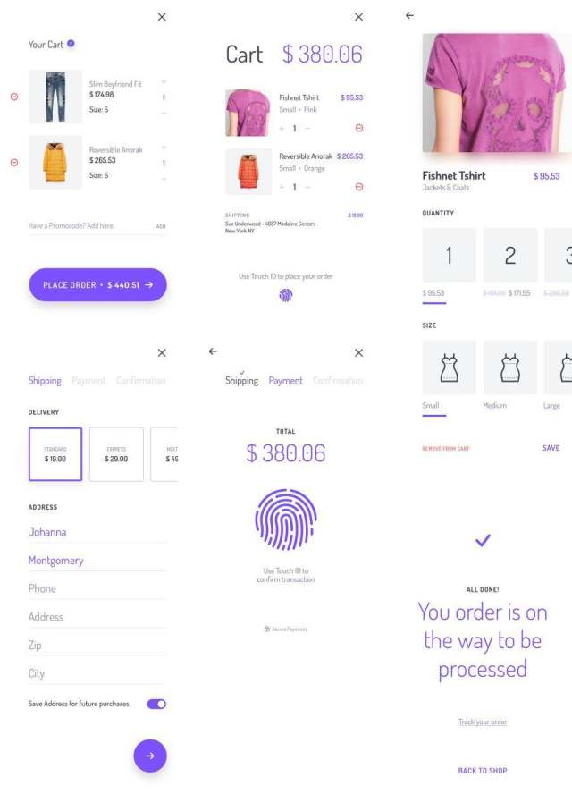 Unveile 购物车和结算界面 Unveile 购物车和结算界面