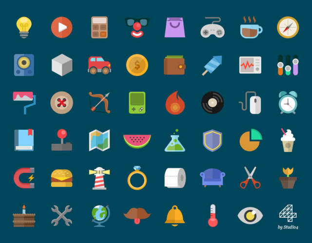 colorful_flat_icons_常用扁平图标