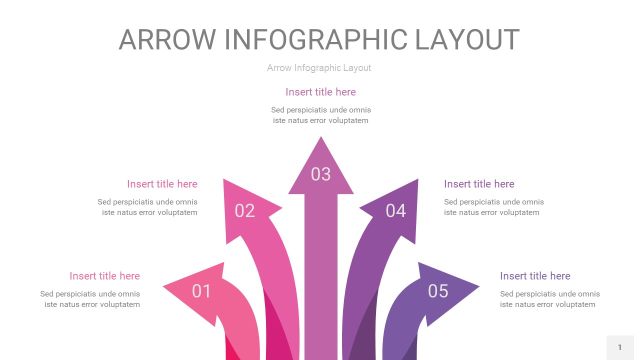 粉紫色箭头PPT信息图表1