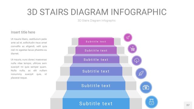 渐变紫蓝色3D阶梯PPT图表27