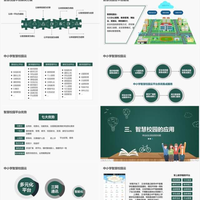 绿色智慧校园解决方案校园安全教育PPT模板