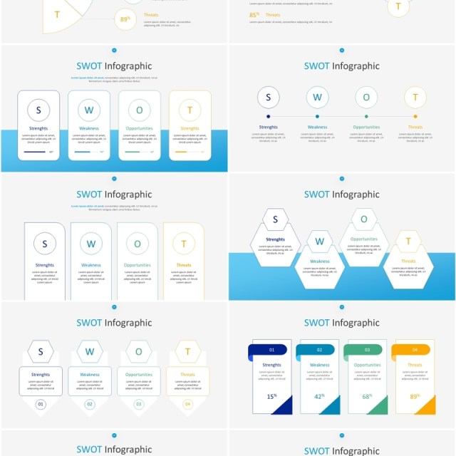 线形SWOT图表分析PPT模板SWOT Infographic 线形SWOT图表分析PPT模板SWOT Infographic