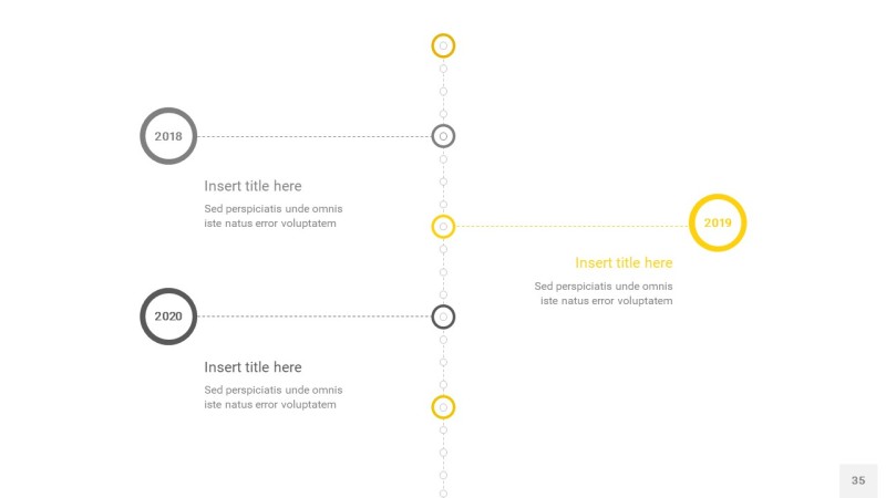 灰黄色时间轴PPT信息图35