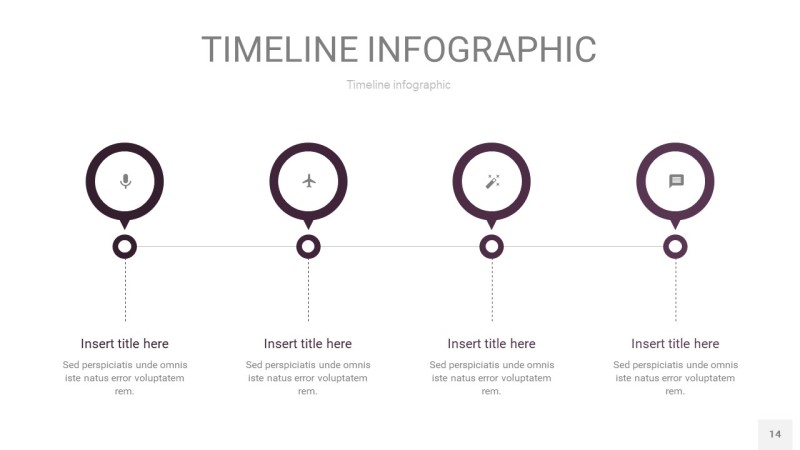 渐变紫色时间轴PPT信息图14