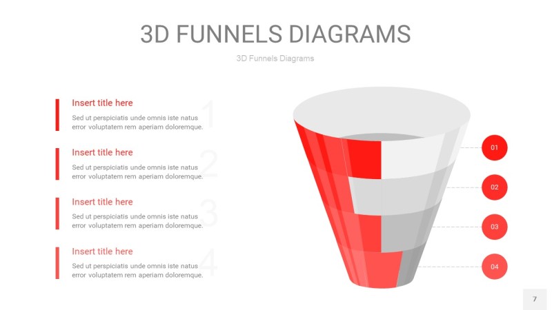 红色3D漏斗PPT信息图表7