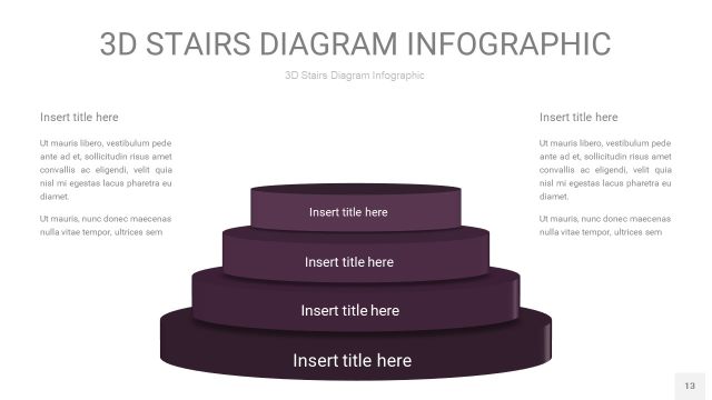 渐变深紫色3D阶梯PPT图表13