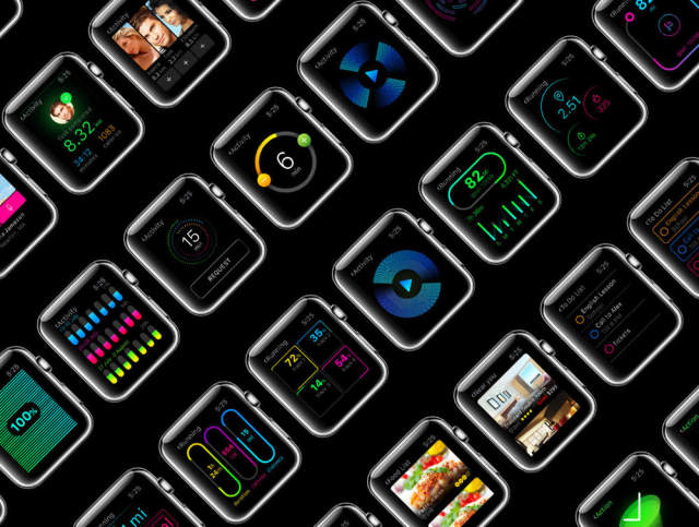 用于Apple Watch，W1 UI Kit的200多个屏幕UI工具包