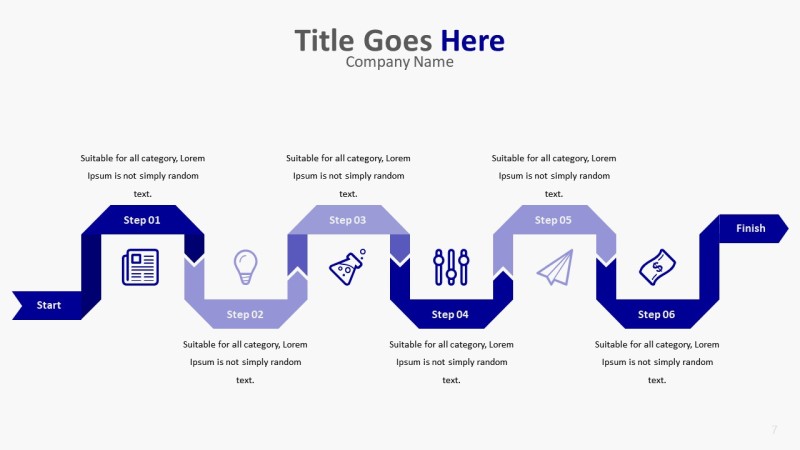 蓝色流程图PPT图表-7