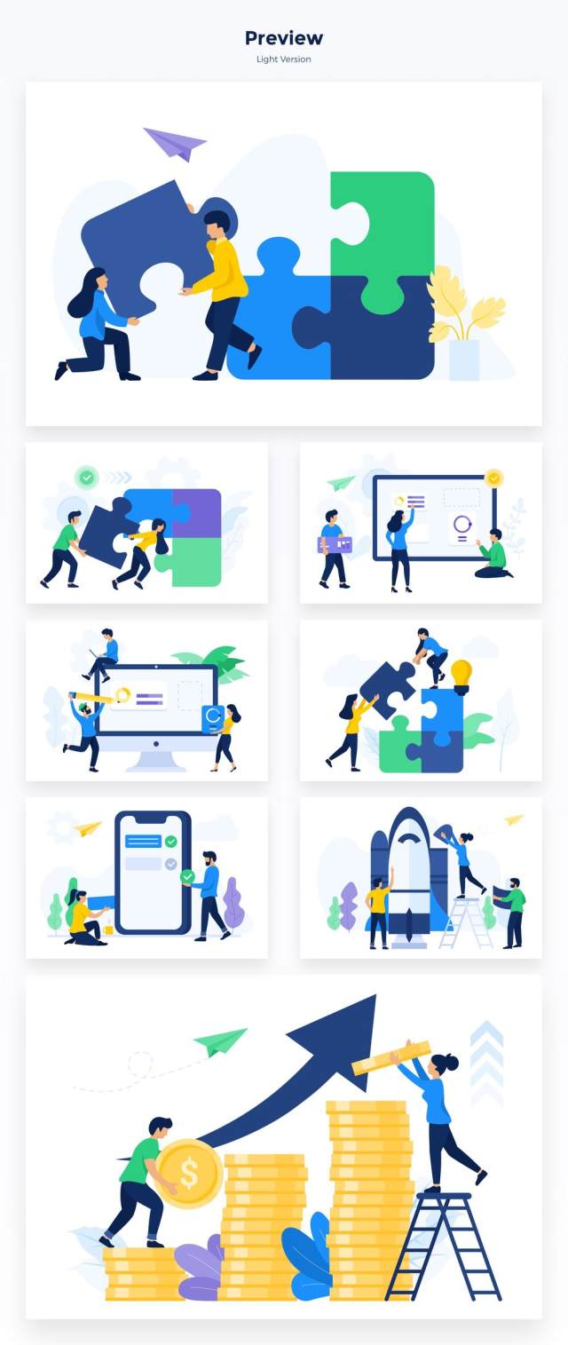 团队合作和协作图 - Web和移动Ui模板,团队合作和协作图 团队合作和协作图 - Web和移动Ui模板,团队合作和协作图