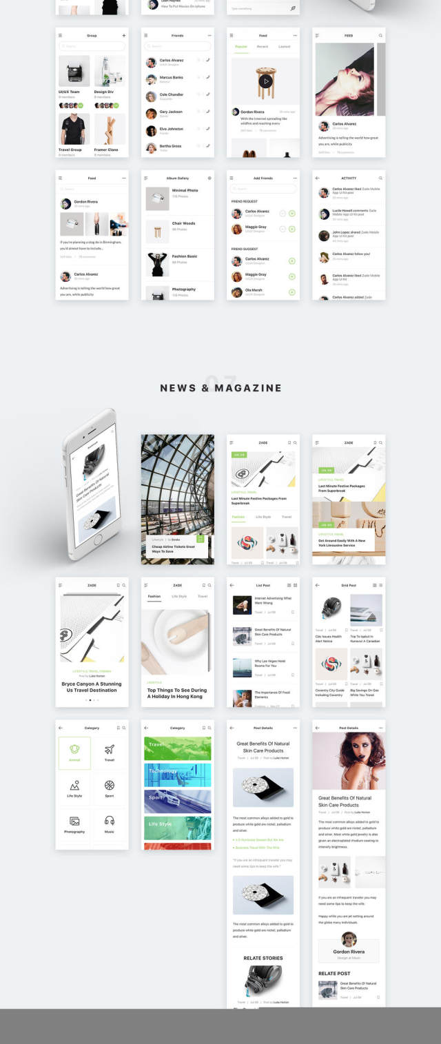 适用于Sketch,Photoshop和XD的90多款iOS手机屏幕模板,Zade Mobile UI KIT 适用于Sketch,Photoshop和XD的90多款iOS手机屏幕模板,Zade Mobile UI KIT