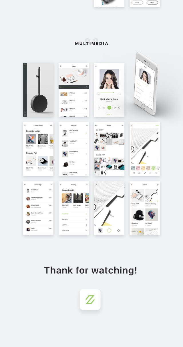 适用于Sketch，Photoshop和XD的90多款iOS手机屏幕模板，Zade Mobile UI KIT