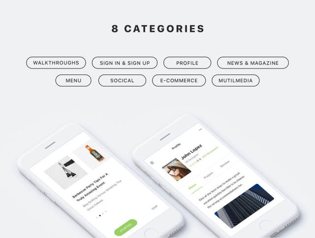 适用于Sketch,Photoshop和XD的90多款iOS手机屏幕模板,Zade Mobile UI KIT 适用于Sketch,Photoshop和XD的90多款iOS手机屏幕模板,Zade Mobile UI KIT