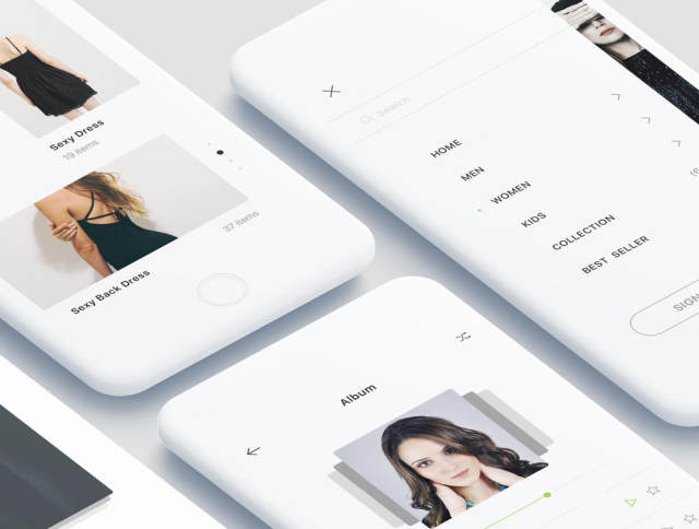 适用于Sketch，Photoshop和XD的90多款iOS手机屏幕模板，Zade Mobile UI KIT