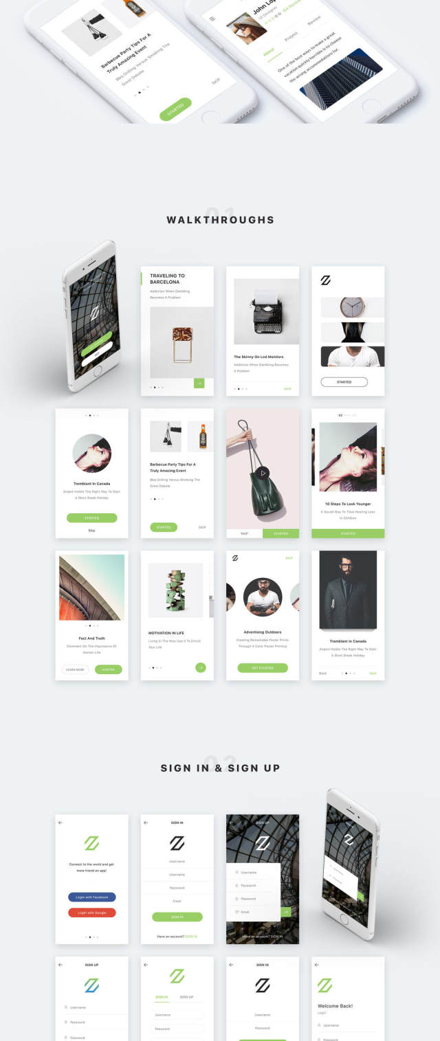 适用于Sketch,Photoshop和XD的90多款iOS手机屏幕模板,Zade Mobile UI KIT 适用于Sketch,Photoshop和XD的90多款iOS手机屏幕模板,Zade Mobile UI KIT