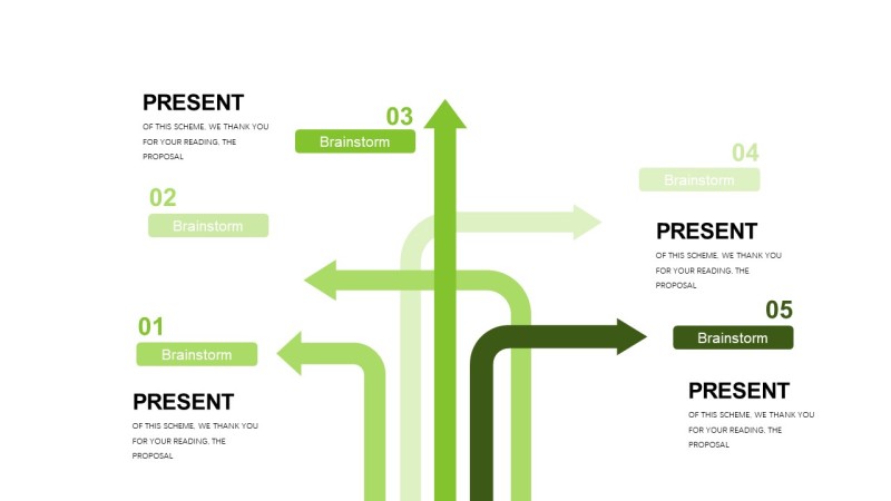 小清新绿色商务PPT图表-17