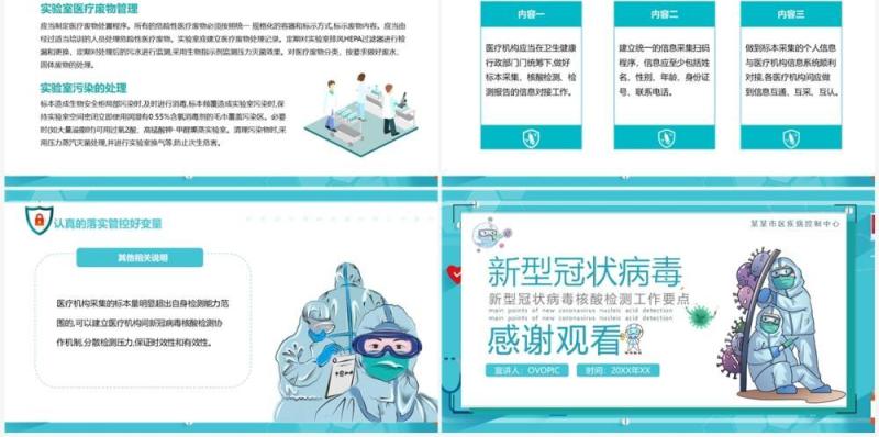 绿色卡通风核酸检测工作要点PPT模板