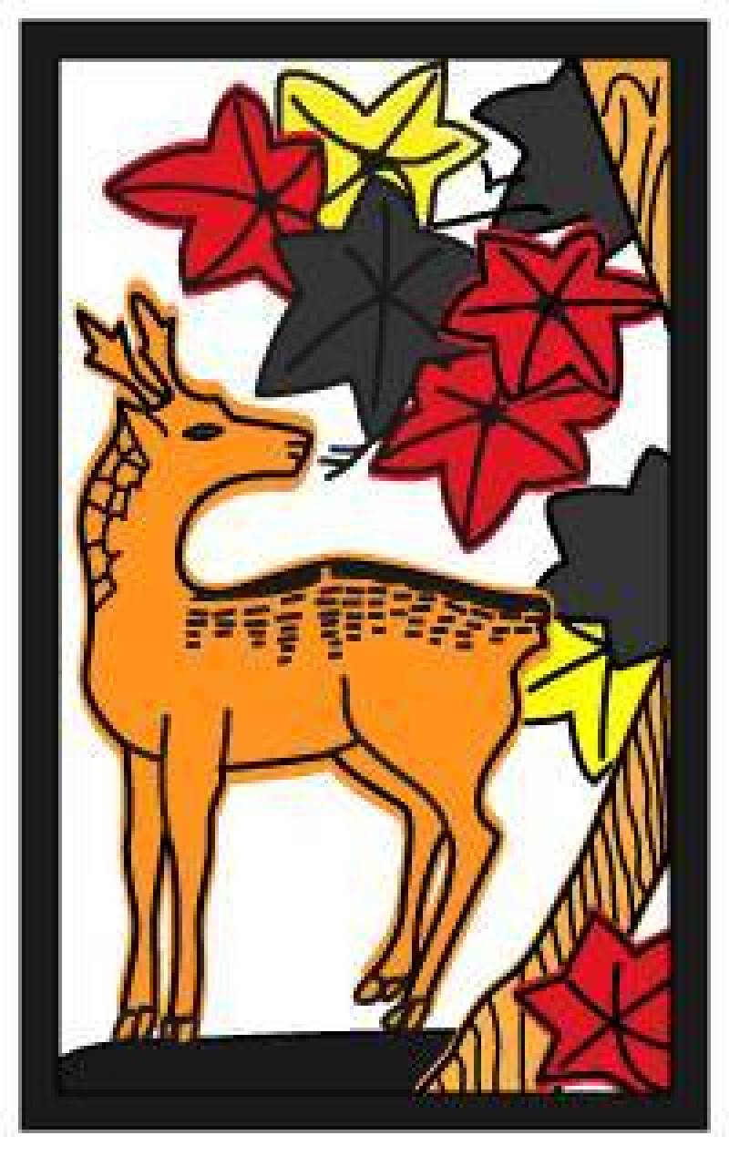 Hanafuda /秋叶上的鹿