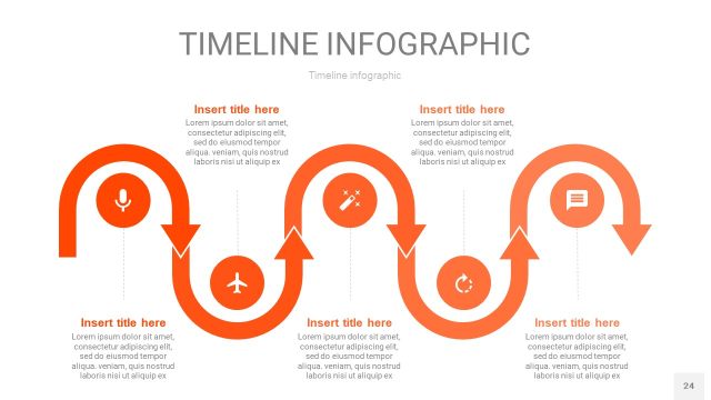 橘红色时间轴PPT信息图24