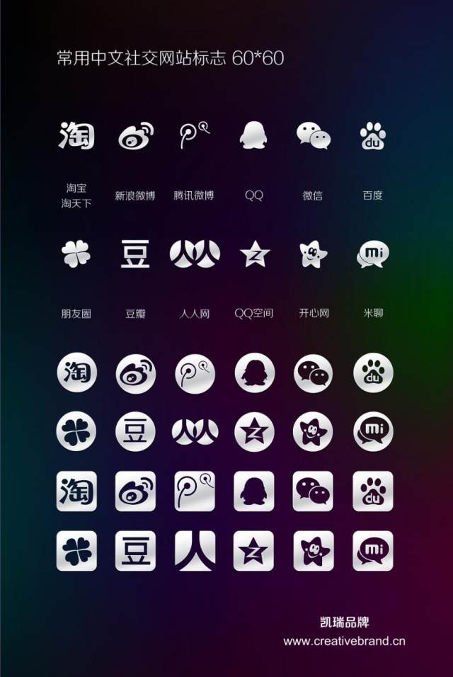 常用中文社交网站图标psd汇总