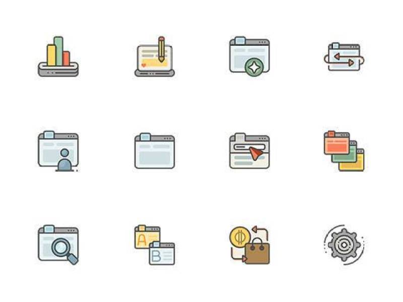 50 枚 SEO 和网络营销图标