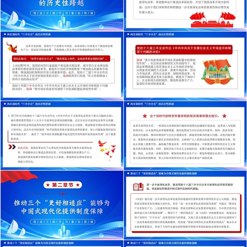 蓝色简约风为中国式现代化提供制度保障PPT模板