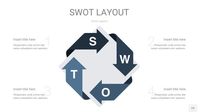 莫兰迪蓝色SWOT图表PPT24