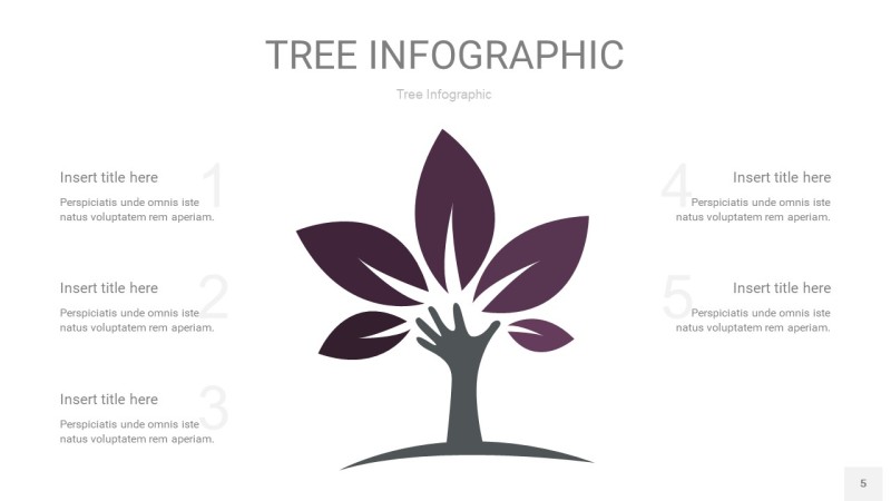 深紫色树状图PPT图表5