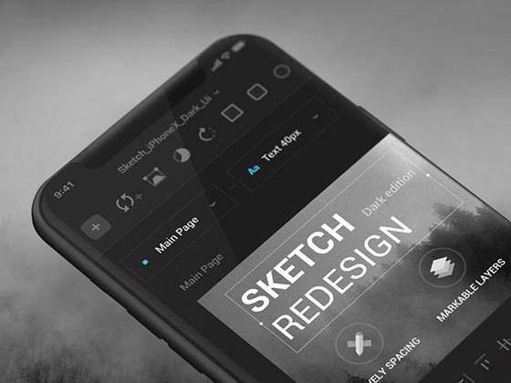 Sketch iPhone X 暗色界面概念设计 Sketch iPhone X 暗色界面概念设计