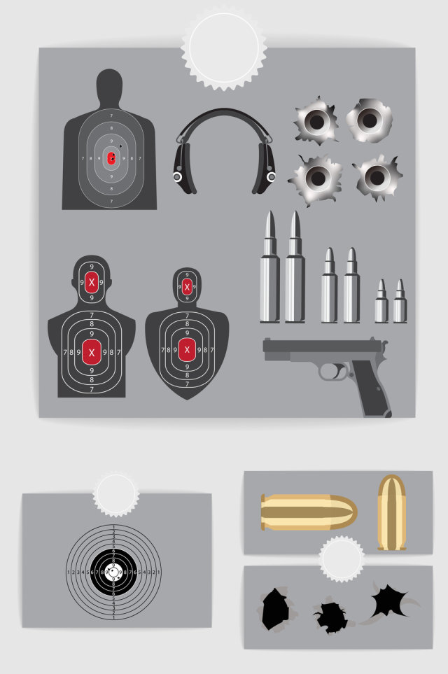 矢量手枪射击打靶素材