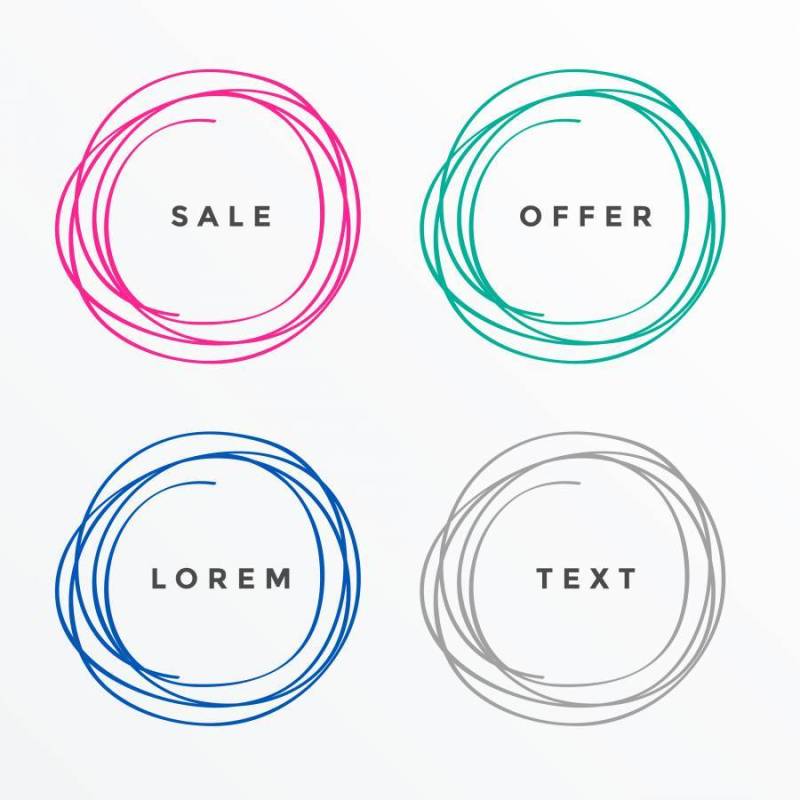 涂鸦风格圈横幅集