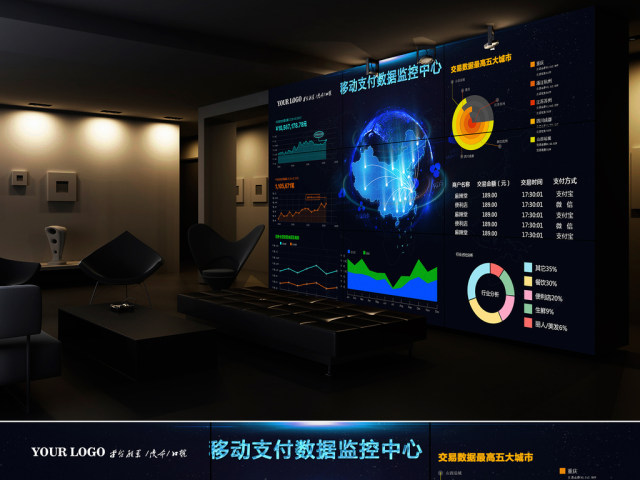 原创移动支付大数据可视化大屏界面-版权可商用 原创移动支付大数据可视化大屏界面-版权可商用