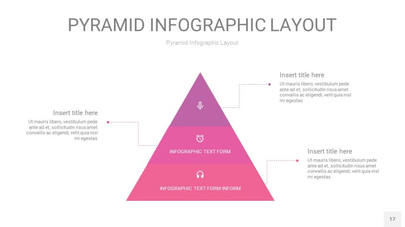 粉紫色3D金字塔PPT信息图表17