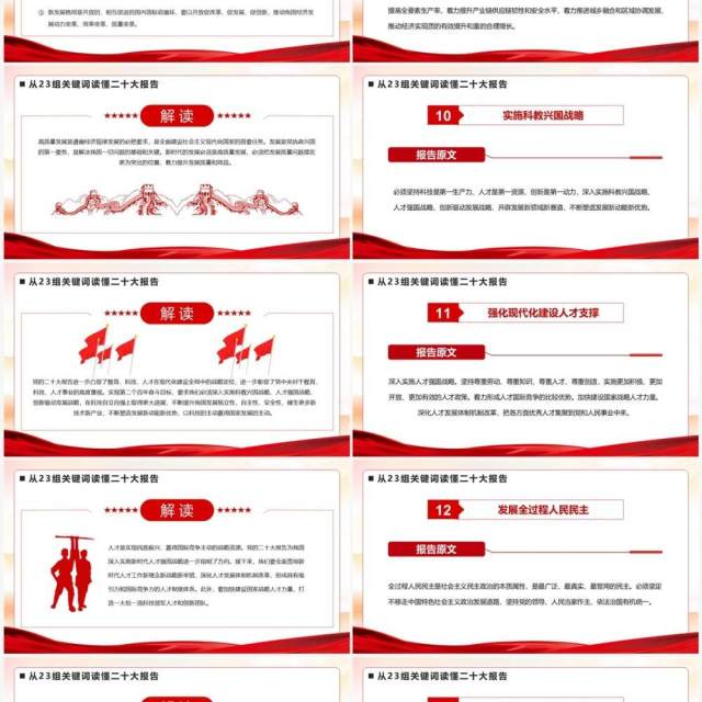 从23组关键词读懂二十大报告PPT模板