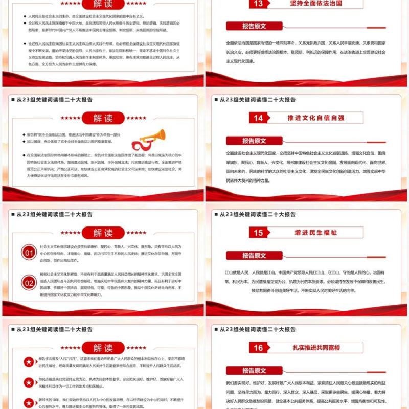 从23组关键词读懂二十大报告PPT模板
