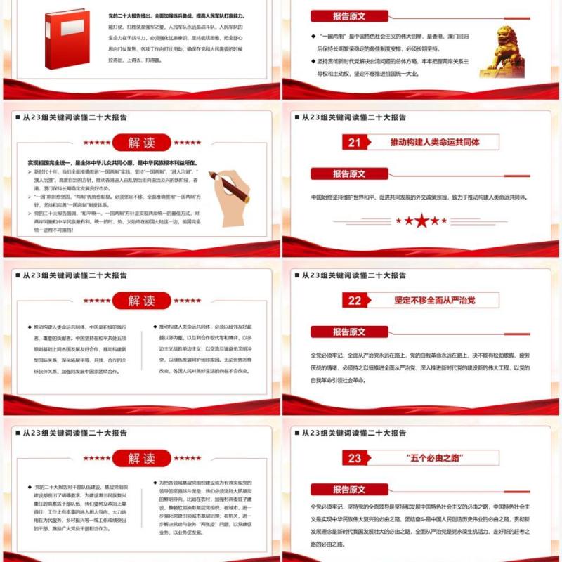 从23组关键词读懂二十大报告PPT模板