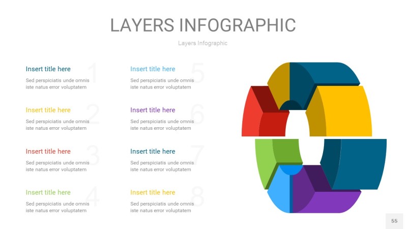 四色3D分层PPT信息图55