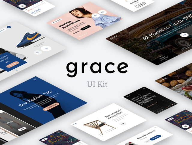 用于Photoshop和Sketch的现代和简约UI工具包,Grace UI工具包 用于Photoshop和Sketch的现代和简约UI工具包,Grace UI工具包