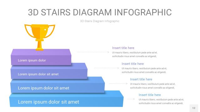 渐变紫蓝色3D阶梯PPT图表12