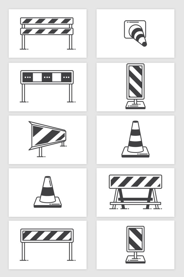 矢量黑色道路护栏围栏