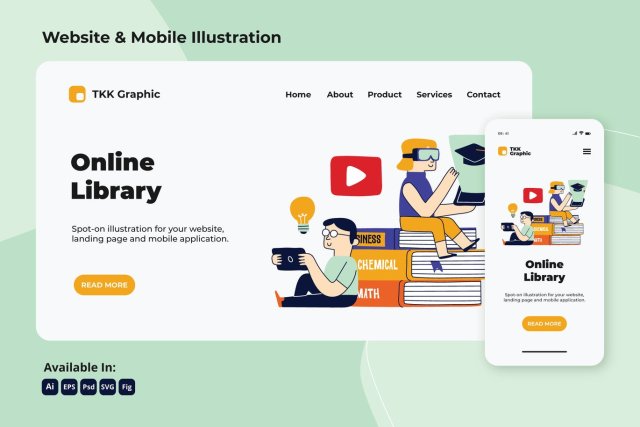 在线图书馆知识网络与移动界面矢量素材Online library Knowledge web and mobile 在线图书馆知识网络与移动界面矢量素材Online library Knowledge web and mobile
