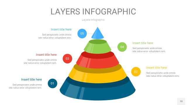 四色3D分层PPT信息图10