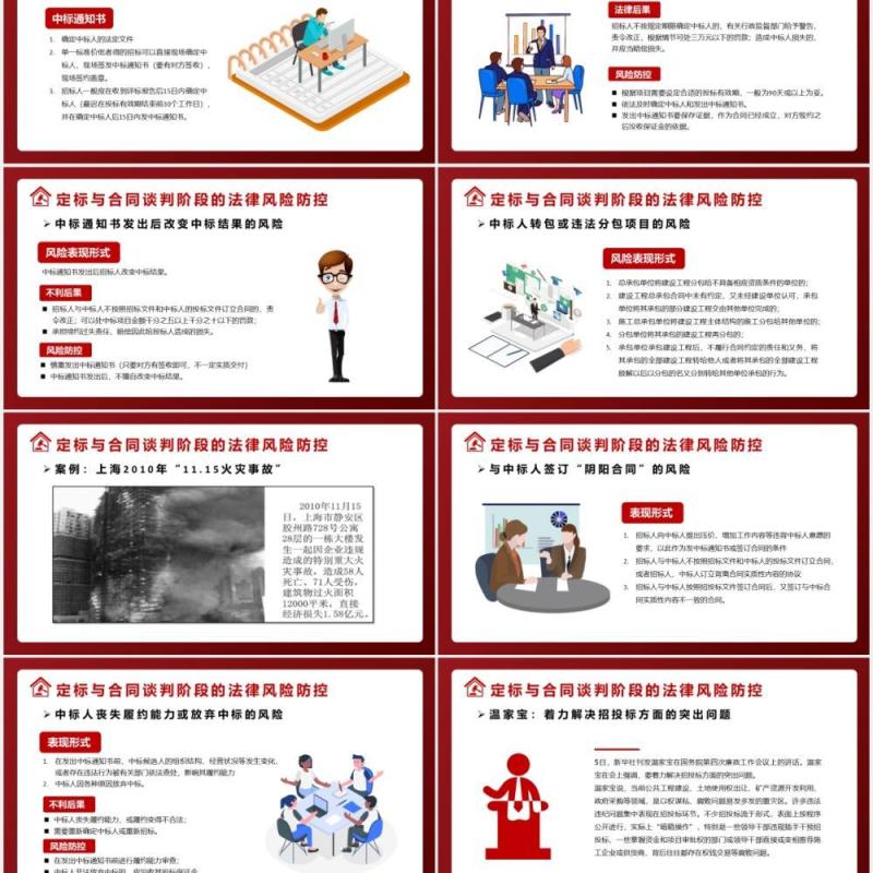 红色违反招标投标法规的法律责任知识科普学习培训PPT模版