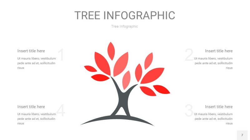 红色树状图PPT图表7