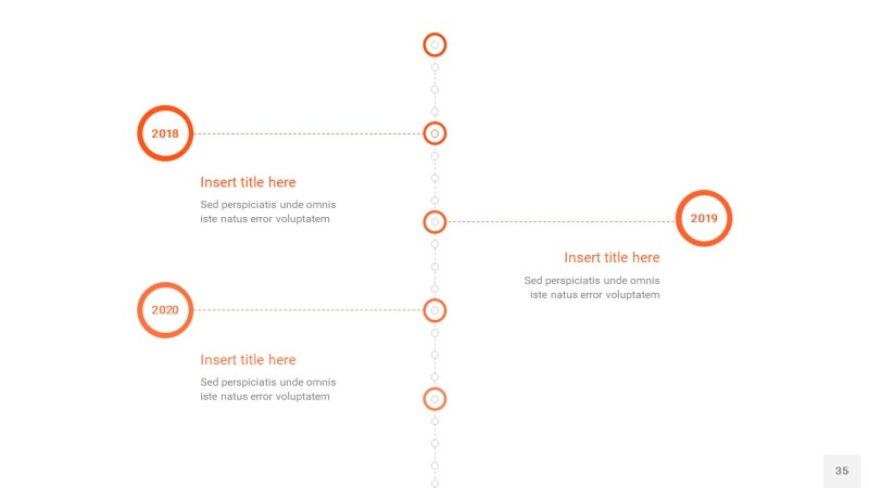 橘红色时间轴PPT信息图35