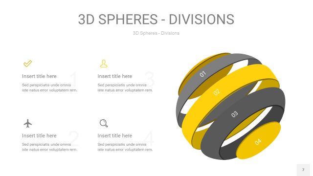 灰黄色3D球体切割PPT信息图7